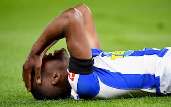 epa08438307 Dodi Lukebakio of Hertha Berlin reacts during the German Bundesliga soccer match between Hertha BSC and 1. FC Union Berlin at Olympiastadion in Berlin, Germany, 22 May 2020. The Bundesliga and Second Bundesliga is the first professional league to resume the season after the nationwide lockdown due to the ongoing Coronavirus (COVID-19) pandemic. All matches until the end of the season will be played behind closed doors.  EPA/Stuart Franklin / POOL DFL regulations prohibit any use of photographs as image sequences and/or quasi-video.
