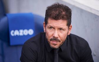 Atletico de Madrid head coach Diego Pablo Simeone during the La Liga match between Real Sociedad and Atletico de Madrid played at Reale Arena Stadium on September 03, 2022 in San Sebastian, Spain. (Photo by Cesar Ortiz / PRESSIN)  (Photo by pressinphoto/Sipa USA)