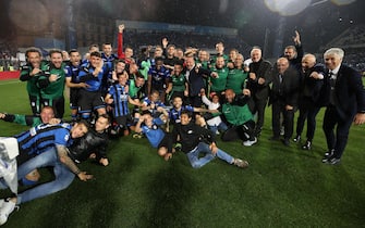 Atalanta's team at the end of Italian Serie A soccer match between Atalanta vs Sassuolo at Mapei Stadium in Reggio Emilia, Italy, 26 May 2019.  ANSA/PAOLO MAGNI
