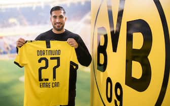 DORTMUND, GERMANY - JANUARY 31: (EXCLUSIVE COVERAGE) Emre Can poses as he signs for Borussia Dortmund on January 31, 2020 in Dortmund, Germany. (Photo by Alexandre Simoes/Borussia Dortmund via Getty Images)