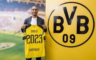 DORTMUND, GERMANY - JUNE 26: (EXCLUSIVE COVERAGE) Abdou Diallo signs a new contract with Borussia Dortmund at Dortmund on June 26, 2018 in Dortmund, Germany. (Photo by Alexandre Simoes/Borussia Dortmund via Getty Images)