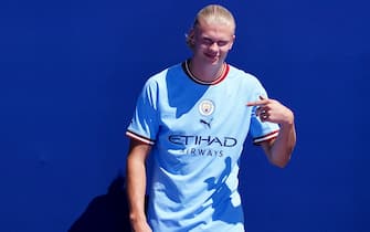 New Manchester City signing, Erling Haaland during a presentation of new signings at Etihad Stadium, Manchester. Picture date: Sunday July 10, 2022.