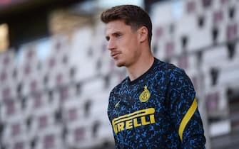 (3/14/2021) Andrea Pinamonti of Fc Internazionale during the Serie A football match between Torino FC and FC Internazionale. Sporting stadiums around Italy remain under strict restrictions due to the Coronavirus Pandemic as Government social distancing laws prohibit fans inside venues resulting in games being played behind closed doors. (Photo by Alberto Gandolfo/Pacific Press/Sipa USA)