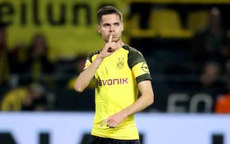 epa07049598 Dortmund's Julian Weigl reacts after scoring the 7-0 lead during the German Bundesliga soccer match between Borussia Dortmund and FC Nuernberg in Dortmund, Germany, 26 September 2018.  EPA/FRIEDEMANN VOGEL CONDITIONS - ATTENTION:  The DFL regulations prohibit any use of photographs as image sequences and/or quasi-video.
