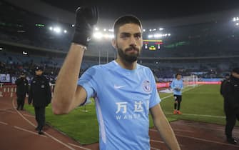 DALIAN, CHINA - MARCH 16:  Yannick Carrasco #10 of Dalian Yifang reacts after losing the 2018 Chinese Football Association Super League (CSL) third round match between Dalian Yifang and Beijing Guoan at Dalian Sports Center Stadium on March 16, 2018 in Dalian, China.  (Photo by Visual China Group via Getty Images/Visual China Group via Getty Images)