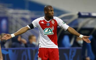 epa09213715 AS Monaco's Djibril Sidibe reacts during the Coupe de France final soccer match between AS Monaco and Paris Saint Germain, in Saint-Denis, France, 19 May 2021.  EPA/Ian Langsdon