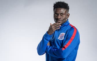 **EXCLUSIVE**   (CHINA,FRANCE,GERMANY OUT)  Portrait of Nigerian soccer player Obafemi Martins of Shanghai Greenland Shenhua F.C. for the 2018 Chinese Football Association Super League, in Shanghai, China, 2 February 2018. (Photo by Imaginechina/MB Media/Getty Images)