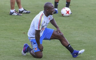 Colombia's defender Pablo Armero stretches during a training session at the Metropolitano Stadium, in Barranquilla on March 21, 2017 ahead of their FIFA World Cup South American qualifier football matches against Bolivia and Ecuador . / AFP PHOTO / Luis Acosta        (Photo credit should read LUIS ACOSTA/AFP via Getty Images)