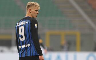 MILAN, ITALY - JANUARY 07:  Jens Odgaard of FC Internazionale looks on during the Primavera SuperCup match between FC Internazionale U19 and AS Roma U19 at Stadio Giuseppe Meazza on January 7, 2018 in Milan, Italy.  (Photo by Marco Luzzani/FC Internazionale via Getty Images)