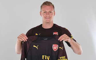 ST ALBANS, ENGLAND - JUNE 19: (EXCLUSIVE COVERAGE) Arsenal unveil new signing Bernd Leno at London Colney on June 19, 2018 in St Albans, England. (Photo by Stuart MacFarlane/Arsenal FC via Getty Images)