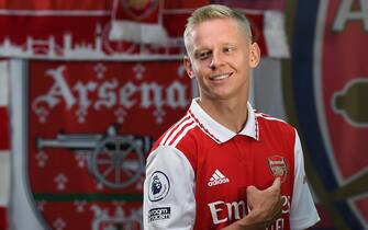 ST ALBANS, ENGLAND - AUGUST 01: Oleksandr Zinchenko of Arsenal during the Arsenal Media Day at the Arsenal Training Ground at London Colney on August 01, 2022 in St Albans, England. (Photo by David Price/Arsenal FC via Getty Images)