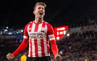 epa07425560 Luuk de Jong of PSV celebrates during the Dutch Eredivisie match between PSV Eindhoven and NAC Breda at the Phillips stadium in Eindhoven, The Netherlands, 09 March 2019.  EPA/VI-Images / Tom Bode Multimedia