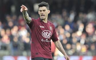 Diego Perotti player of Salernitana, during the match of the Italian Serie A championship between Salernitana vs Sassuolo, result finele, Salernitana 2, Sassuolo 2, match played at the Arechi stadium in Salerno. Napoli, Italy, March 13, 2022. (photo by Vincenzo Izzo/Sipa USA)