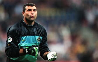Italian Soccer - Coppa Italia - Final Second Leg - Inter Milan v Lazio. Inter Milan goalkeeper Angelo Peruzzi turns away from watching the match after a near miss for his team