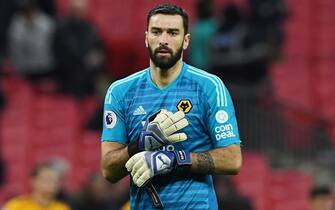 epa07253023 Wolverhampton Wanderers goalkeeper Rui Patricio during the English Premier League soccer match between Tottenham Hotspur and Wolverhampton Wanderers at Wembley Stadium in London, Britain, 29 December 2018.  EPA/NEIL HALL EDITORIAL USE ONLY. No use with unauthorized audio, video, data, fixture lists, club/league logos or 'live' services. Online in-match use limited to 120 images, no video emulation. No use in betting, games or single club/league/player publications.