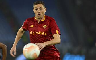 Nemanja Matic of A.S. Roma during the UEFA Europa League play-off second leg between A.S. Roma vs FC Salzburg on February 23, 2023 at the Stadio Olimpico in Rome, Italy.