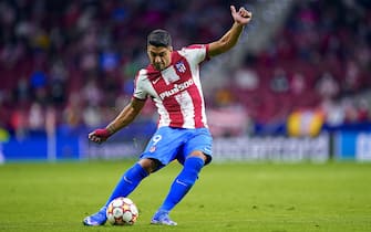 Luis Suarez of Atletico de Madrid during the UEFA Champions League match between Atletico de Madrid and FC Porto  played at Wanda Metropolitano Stadium on September 15, 2021 in Madrid, Spain. (Photo by PRESSINPHOTO)