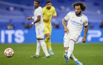 Marcelo Vieira of Real Madrid


 during the UEFA Champions League match, Quarter Final, Second Leg, between Real Madrid and Chelsea FC played at Santiago Bernabeu Stadium on April 12, 2022 in Madrid, Spain. (Photo by Ruben Albarran / PRESSINPHOTO)
