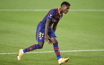 Ansu Fati of FC Barcelona during the Joan Gamper Trophy match between FC Barcelona and Elche CF played at Camp Nou Stadium on September 19, 2020 in Barcelona, Spain. (Photo by Pressinphoto)