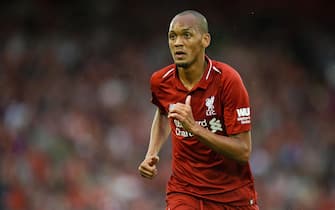 epa06933701 Liverpool's Fabinho in action during a friendly soccer match between Liverpool and Torino held at Anfield , Liverpool, Britain, 07 August 2018.  EPA/PETER POWELL