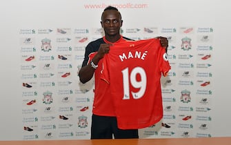 LIVERPOOL, ENGLAND - JUNE 28:  (THE SUN OUT, THE SUN ON SUNDAY OUT)  (EXCLUSIVE COVERAGE)Sadio Mane new signing of Liverpool at Melwood Training Ground on June 28, 2016 in Liverpool, England.  (Photo by Andrew Powell/Liverpool FC via Getty Images)