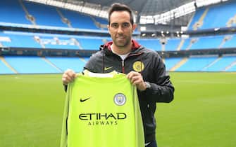 Manchester City Unveil New Signing Claudio Bravo, Etihad Stadium, Manchester City's Claudio Bravo during a photoshoot on his first day   (Photo by Victoria Haydn/Manchester City FC via Getty Images)