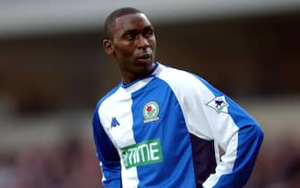 Andy Cole, Blackburn Rovers  during the game against Charlton Athletic  (Photo by Matthew Ashton/EMPICS via Getty Images)