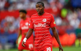 Mohamed Camara of RB Salzburg  during the UEFA Champions League match between Sevilla FC and Salzburg played at Sanchez Pizjuan Stadium on September 14, 2021 in Sevilla, Spain. (Photo by Antonio Pozo / PRESSINPHOTO)