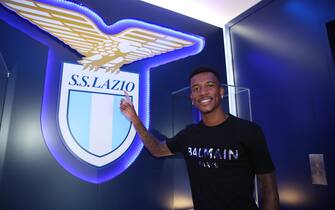 ROME, ITALY - JUNE 20:  SS Lazio new signing Marcos Antonio poses during the tour of Formello Sport centre In Rome on June 20, 2022 in Rome, Italy.  (Photo by Paolo Bruno/Getty Images)