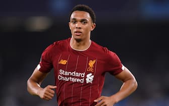 NAPLES, ITALY - SEPTEMBER 17: Trent Alexander-Arnold of Liverpool looks on during the UEFA Champions League group E match between SSC Napoli and Liverpool FC at Stadio San Paolo on September 17, 2019 in Naples, Italy. (Photo by Laurence Griffiths/Getty Images)