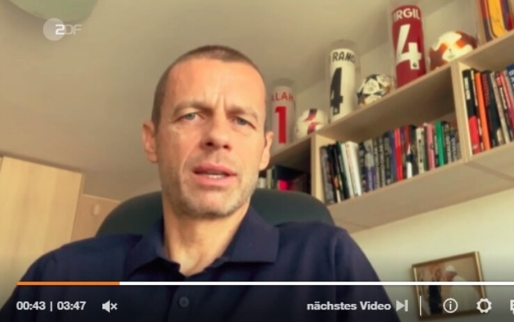 Un'immagine dell'intervista di Ceferin alla Zdf