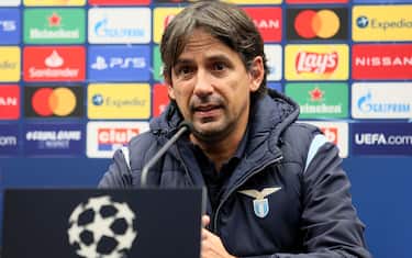 BRUGGE, BELGIUM - OCTOBER 27: Simone Inzaghi coach of SS Lazio speaks during the press conference ahead of the UEFA Champions League Group F stage match between SS Lazio and Club Brugge KV at Jan Breydel Stadium on October 27, 2020 in Brugge, Belgium. (Photo by Giampiero Sposito/Getty Images)