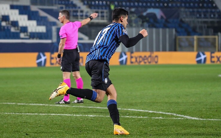 L'esultanza di Cristian Romero dopo il gol dell'1-1