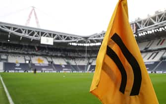 57046307 A Juventus branded corner flag pictured in this general view of the stadium prior to the UEFA Womens Champions League match at Juventus Stadium, Turin. Picture date: 9th December 2020. Picture credit should read: Jonathan Moscrop/Sportimage via PA Images