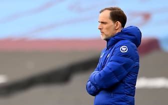 Chelsea manager Thomas Tuchel on the touchline during the Premier League match at London Stadium. Picture date: Saturday April 24, 2021.