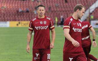 CLUJ-NAPOCA, ROMANIA - JULY 28: Ciprian Deac of CFR Cluj ahead of the UEFA Champions League Second Qualifying Round: Second Leg match between CFR Cluj v Lincoln Red Imps, on July 28, 2021 in Cluj-Napoca, Romania. (Photo by Vasile Mihai-Antonio/Getty Images)