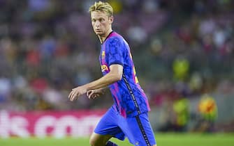 Frenkie de Jong of FC Barcelona  during the UEFA Champions League match between FC Barcelona and Bayern Munich played at Camp Nou Stadium on September 14, 2021 in Barcelona, Spain. (Photo by PRESSINPHOTO)
