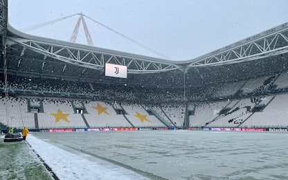 Neve sullo Stadium ma la partita non è a rischio