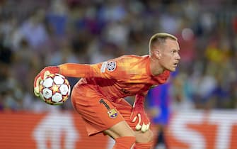 Marc-Andre Ter Stegen of FC Barcelona during the UEFA Champions League match between FC Barcelona and Bayern Munich played at Camp Nou Stadium on September 14, 2021 in Barcelona, Spain. (Photo by PRESSINPHOTO)