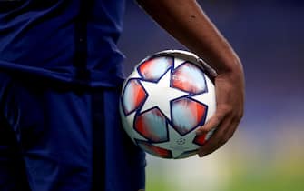A general view of an official match ball in use during the Champions League match at Stamford Bridge, London.