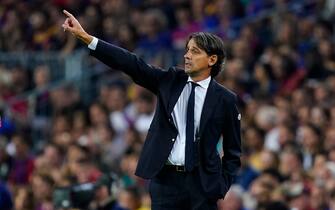 Inter Milan head coach Simone Inzaghi  during the UEFA Champions League match, group C between FC Barcelona and Inter Milan played at Spotify Camp Nou Stadium on October 12, 2022 in Barcelona, Spain. (Photo by Colas Buera / pressinphoto / Sipa USA))