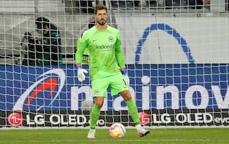 February 4th, 2023, Deutsche Bank Park, Frankfurt, GER, 1st FBL, Eintracht Frankfurt vs Hertha BSC Berlin, DFL regulations prohibit any use of photographs as image sequences and/or quasi-video. in the picture goalwart Kevin Trapp (Frankfurt)