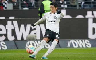 February 4th, 2023, Deutsche Bank Park, Frankfurt, GER, 1st FBL, Eintracht Frankfurt vs Hertha BSC Berlin, DFL regulations prohibit any use of photographs as image sequences and/or quasi-video. in the picture Daichi Kamada (Frankfurt)
