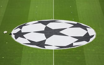 Logo of european football competition UEFA CHAMPIONS LEAGUE during the football match between OLYMPIQUE DE MARSEILLE and TOTTENHAM HOTSPUR at Orange Velodrome stadium on November, 2, 2022 in Marseille, France.