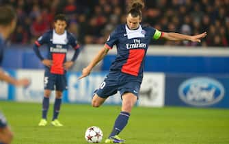 PSG's Zlatan Ibrahimovic during the Champion's League stage Group C soccer match, Paris-St-Germain vs Anderlecht in Paris, France, on November 5th, 2013. PSG and Anderlecht drew 1-1. Photo by Henri Szwarc/ABACAPRESS.COM