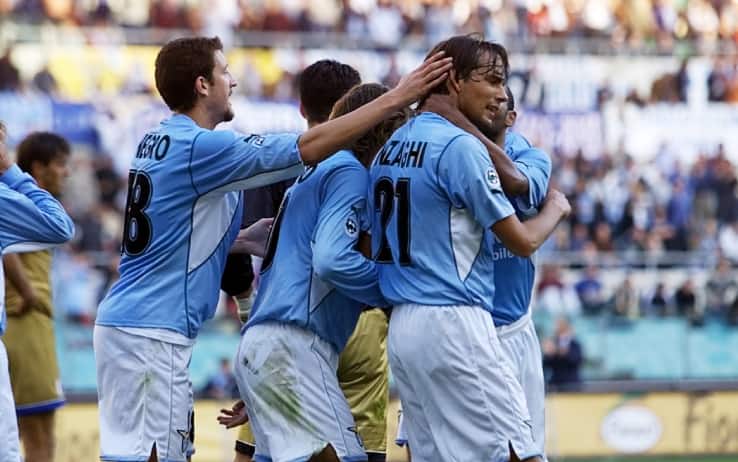 L'esultanza di Inzaghi dopo il gol del momentaneo 3-0 in Lazio-Brescia