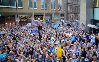 Manchester City fans during the Treble Parade in Manchester. Manchester City completed the treble (Champions League, Premier League and FA Cup) after a 1-0 victory over Inter Milan in Istanbul secured them Champions League glory. Picture date: Monday June 12, 2023.