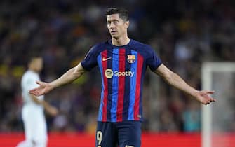 Robert Lewandowski of FC Barcelona during the UEFA Champions League match, group C between FC Barcelona and Inter Milan played at Spotify Camp Nou Stadium on October 12, 2022 in Barcelona, Spain. (Photo by Colas Buera / PRESSIN)