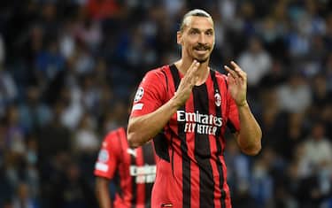 Zlatan Ibrahimovic of AC Milan seen during the UEFA Champions League Group B football match between FC Porto and AC Milan at the Dragao stadium in Porto on October 19, 2021.