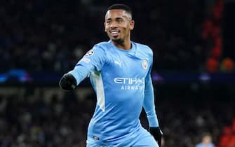 Manchester City's Gabriel Jesus celebrates scoring their side's second goal of the game during the UEFA Champions League, Group A match at the Etihad Stadium, Manchester. Picture date: Wednesday November 24, 2021.